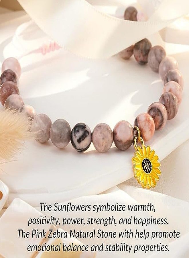 72ore Mother Daughter Bracelets Daughter Gifts from Mom Beaded Sunflower Charm Bracelet Valentines Day Outfit Women Jewelry Gifts for Him Her - Image 3